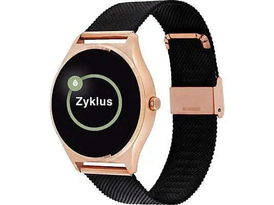X-WATCH X-WATCH JOLI XW PRO (54030) Smartwatch / Fitnesstracker je nach Profil Metall, 265 mm, Gehäuse: Roségold/Armband: Diamantschwarz