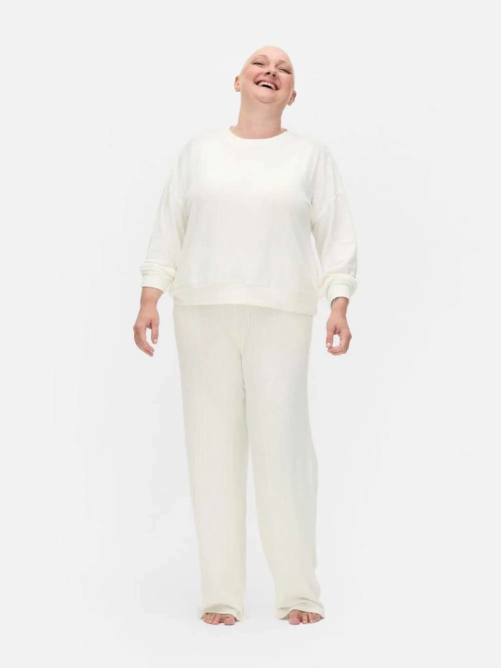 Superweiches Schlafsweatshirt mit Zopfmuster