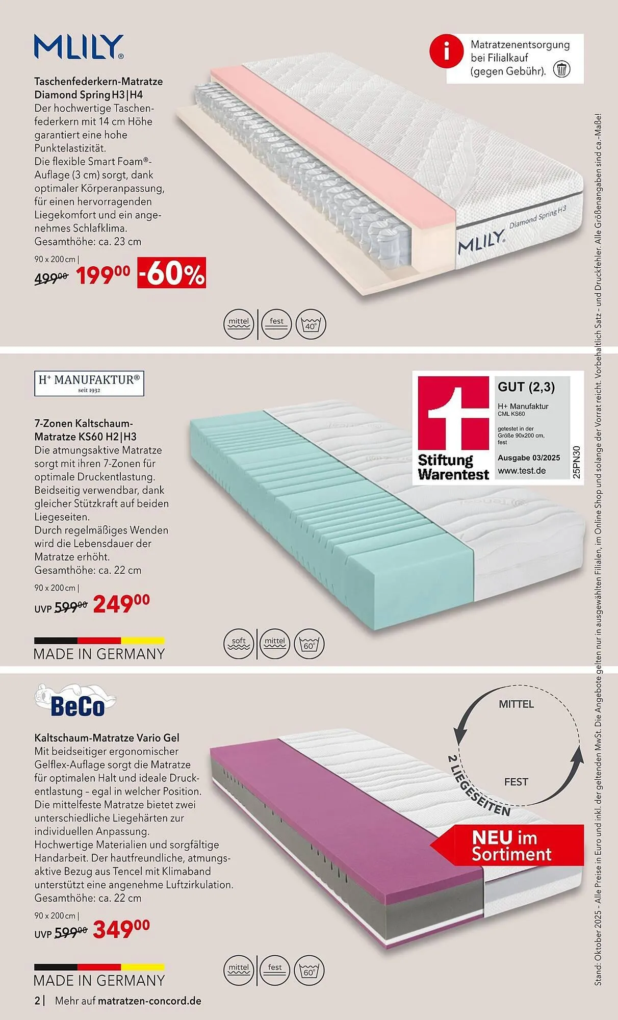 Matratzen Concord Prospekt von 29. Oktober bis 25. November 2025 - Prospekt seite 2