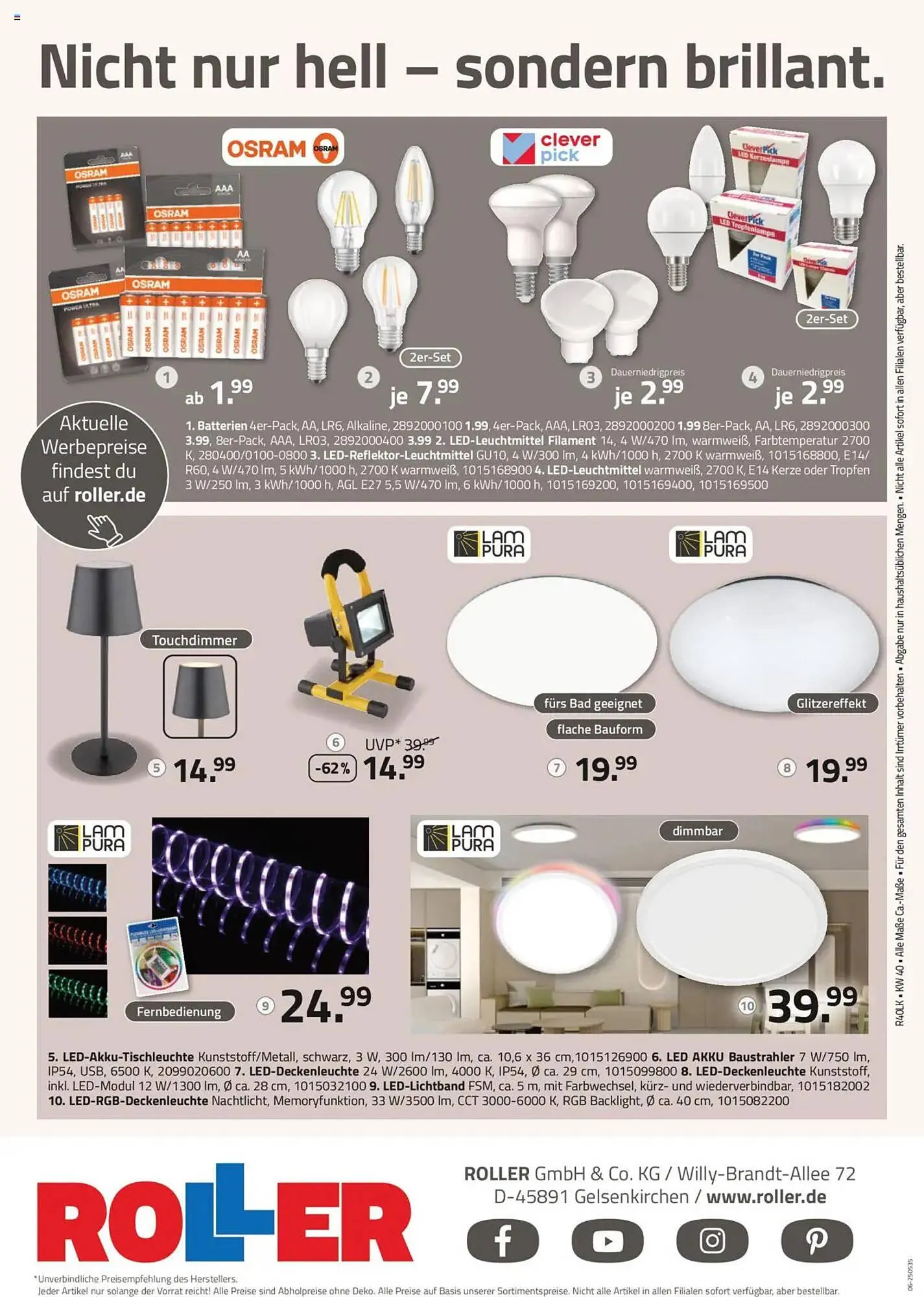 ROLLER Prospekt von 28. September bis 31. Januar 2026 - Prospekt seite 8