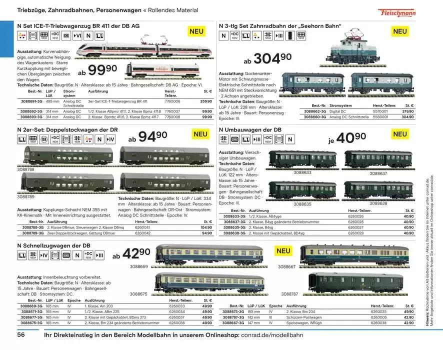 Modellbahn Katalog von 29. Oktober bis 31. Dezember 2025 - Prospekt seite 58