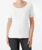 Weißes T-Shirt Janina, Zierknopfleiste