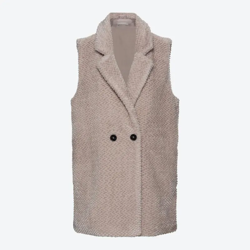 Damen-Kunstfell-Weste mit Struktur