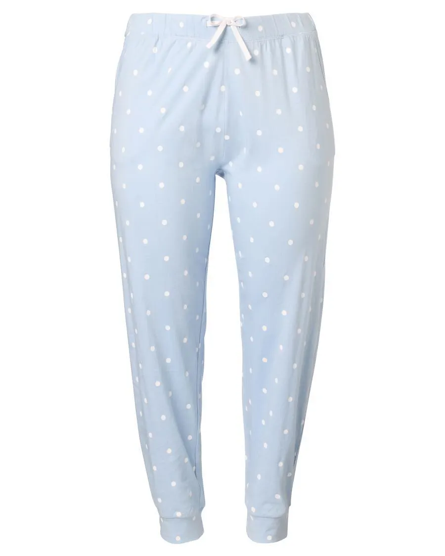 Hellblaue Pyjamahose Janina Plus, elastischer Bund
