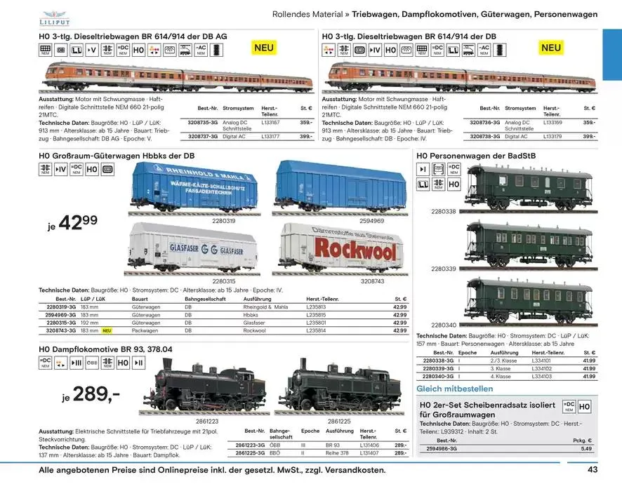 Modellbahn Katalog von 29. Oktober bis 31. Dezember 2025 - Prospekt seite 45