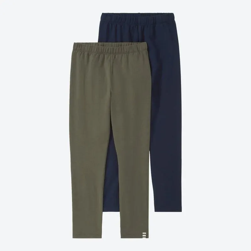 Kinder-Leggings mit gewebtem Label, 2er-Pack