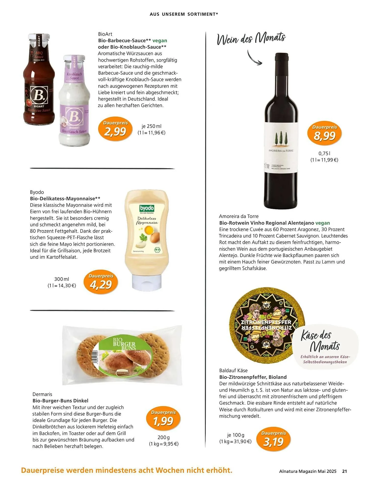 Alnatura Prospekt von 2. Mai bis 1. Juni 2025 - Prospekt seite 21