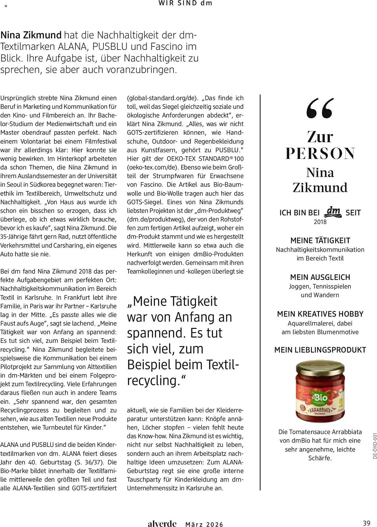 Dm drogerie Magazin von 1. März bis 31. März 2026 - Prospekt seite 39