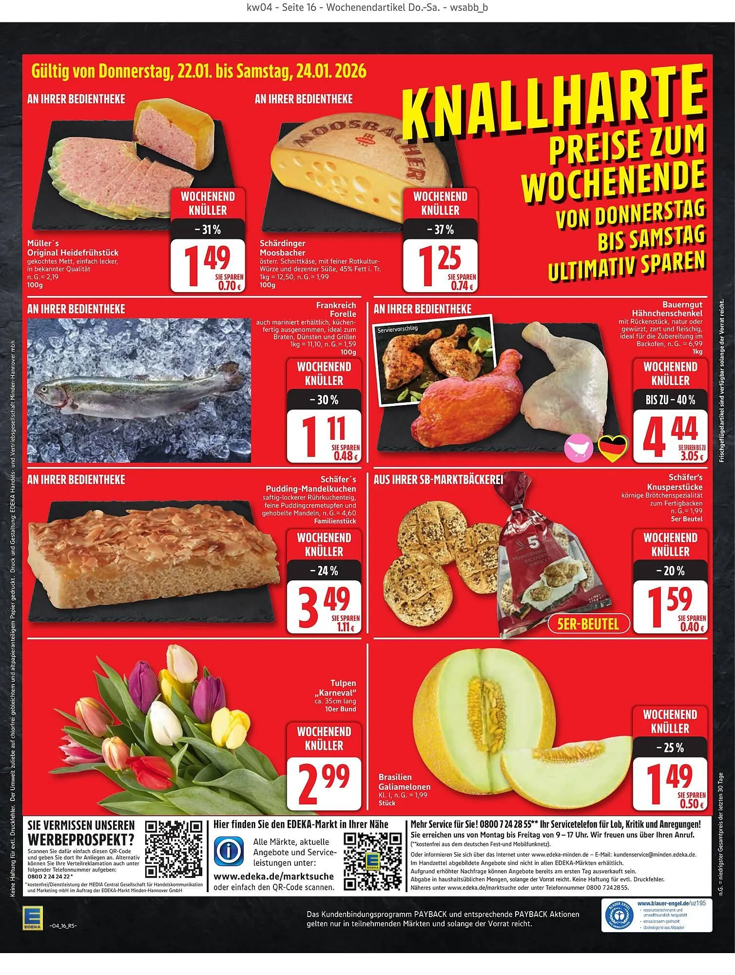 Edeka Prospekt von 19. Januar bis 24. Januar 2026 - Prospekt seite 16
