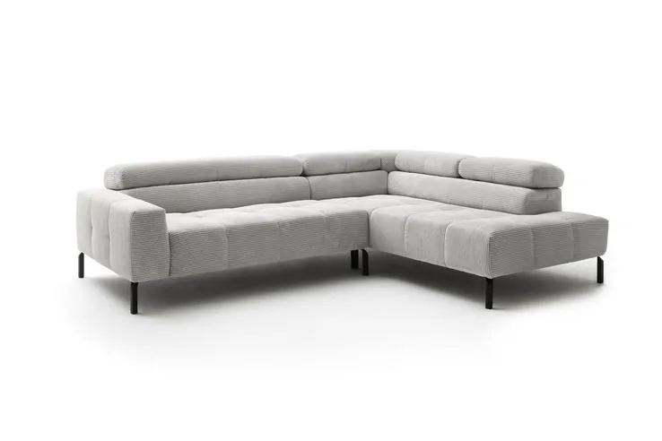 Ecksofa CLEVELAND 273 x 219 cm hellgrau