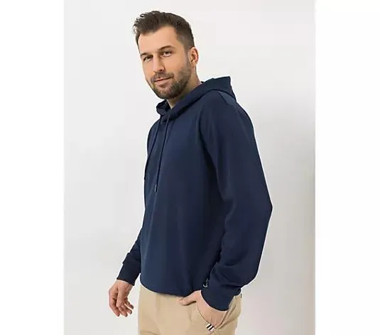 STRANDFEIN Menswear Sweatshirt mit Kapuze 3D-Beach Schriftzug Rippbundabschlüsse