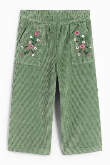 Floral - corduroy trousers