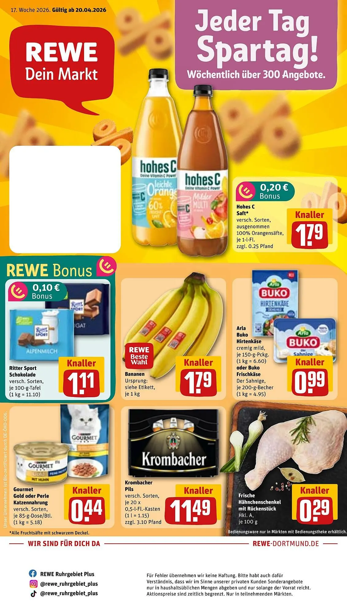 REWE Prospekt von 20. April bis 26. April 2026 - Prospekt seite 1