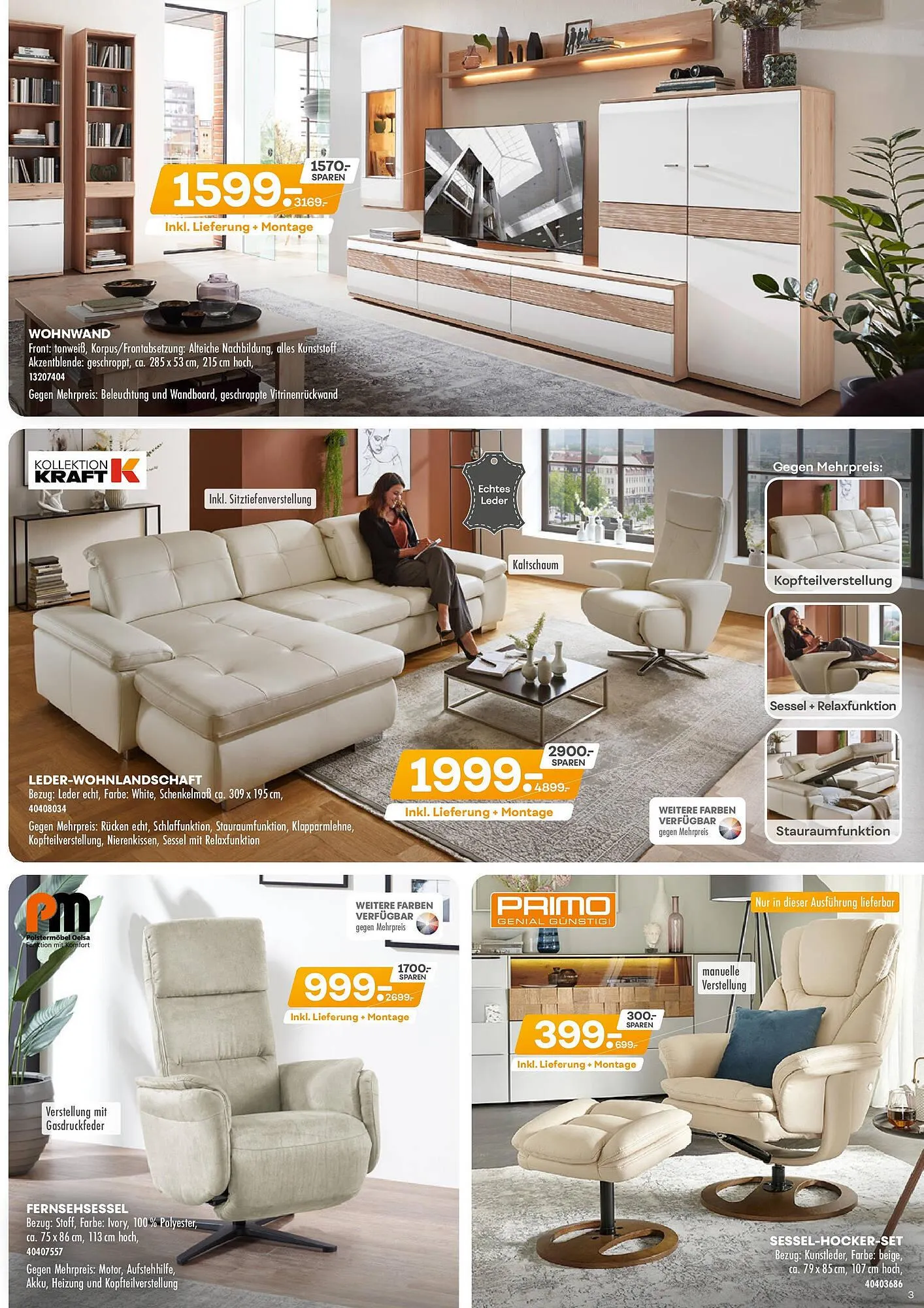 Möbel Kraft Prospekt von 7. Oktober bis 4. November 2025 - Prospekt seite 3