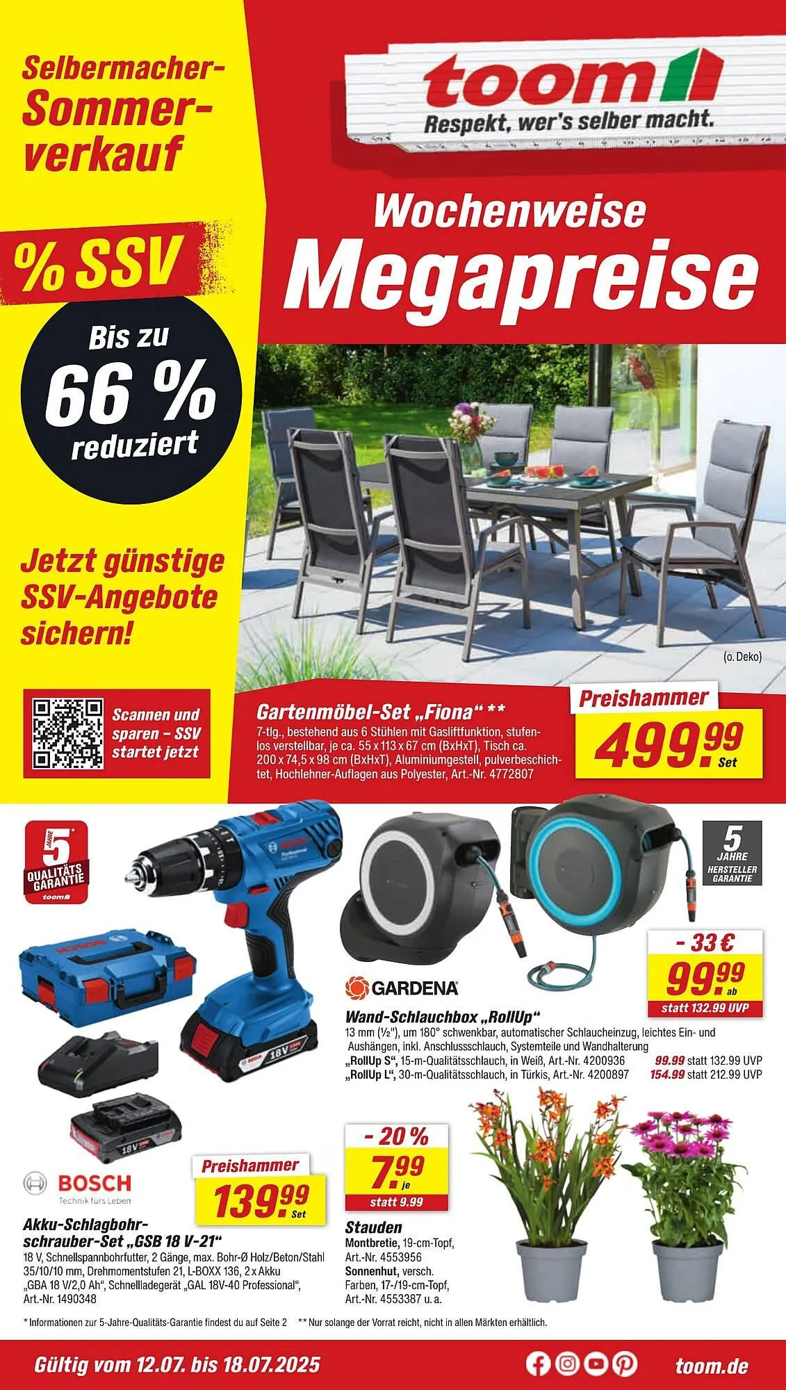 toom Baumarkt Prospekt von 12. Juli bis 18. Juli 2025 - Prospekt seite 1