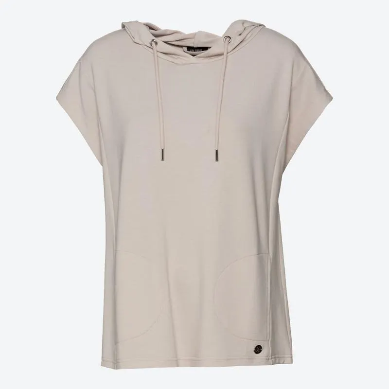 Damen-Ärmelloser-Pullover mit Hoodie