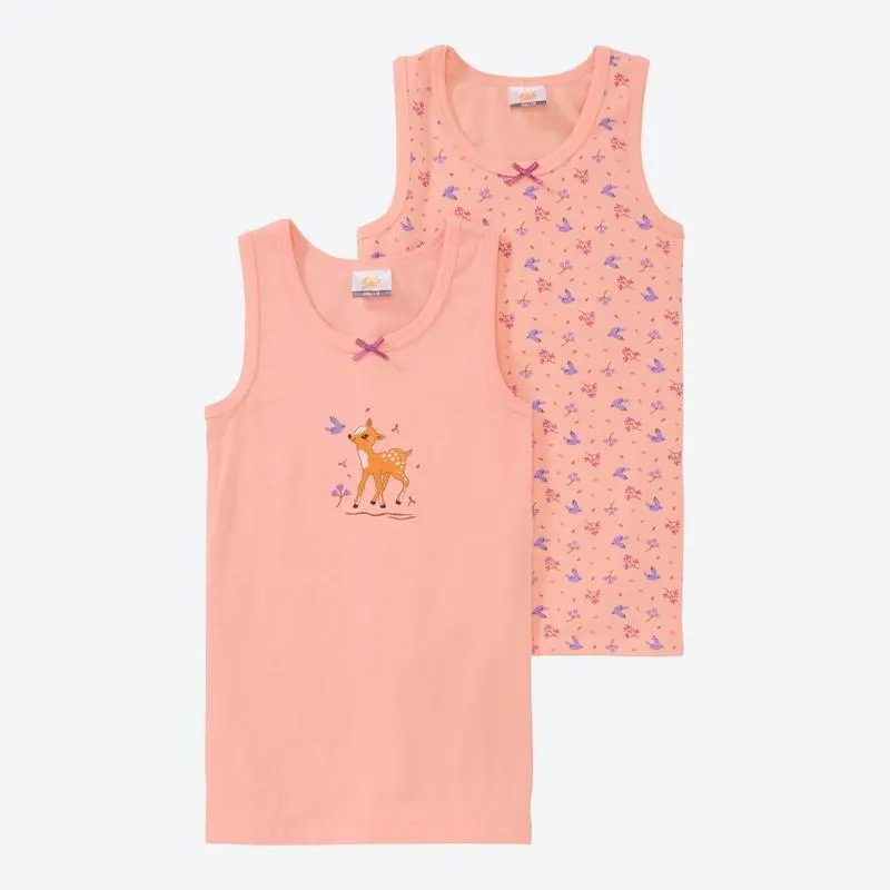 Kinder-Mädchen-Unterhemd aus Baumwolle, 2er-Pack