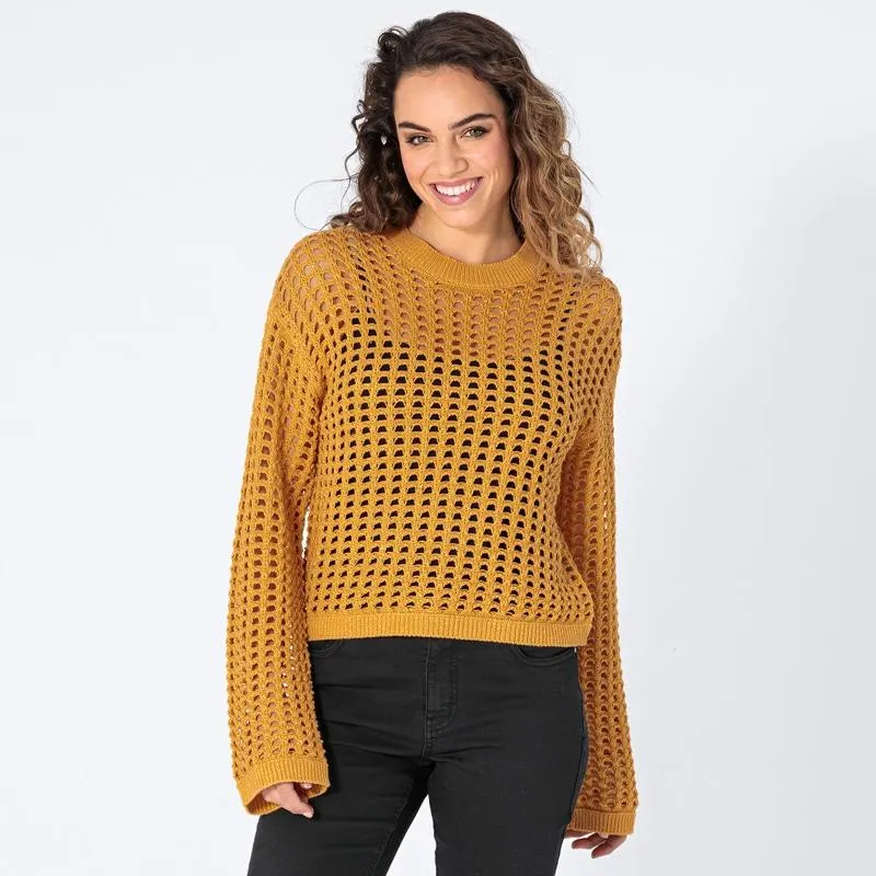 Damen-Pullover aus Ajour-Strick
