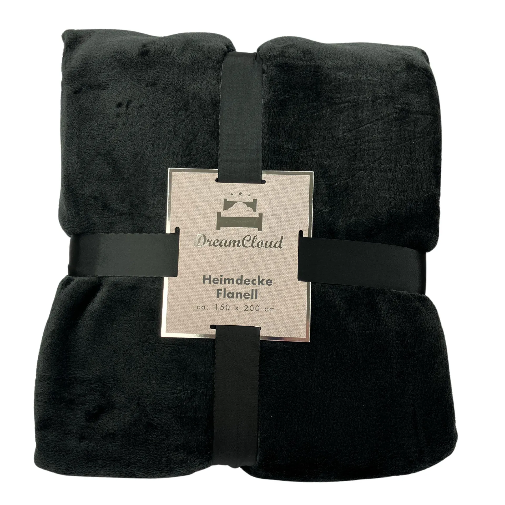 Heimdecke Flanell schwarz 150x200cm