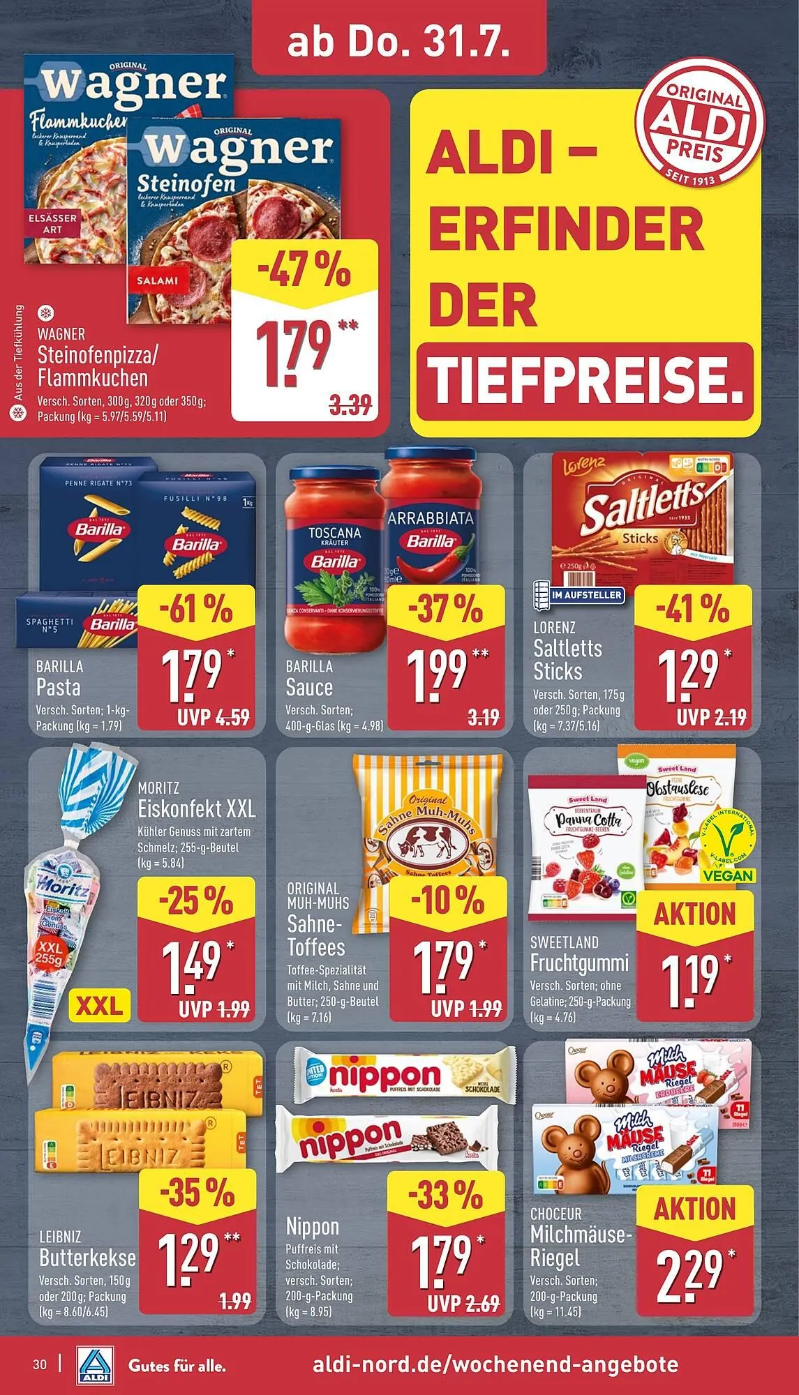 Aldi Nord Prospekt von 28. Juli bis 2. August 2025 - Prospekt seite 30