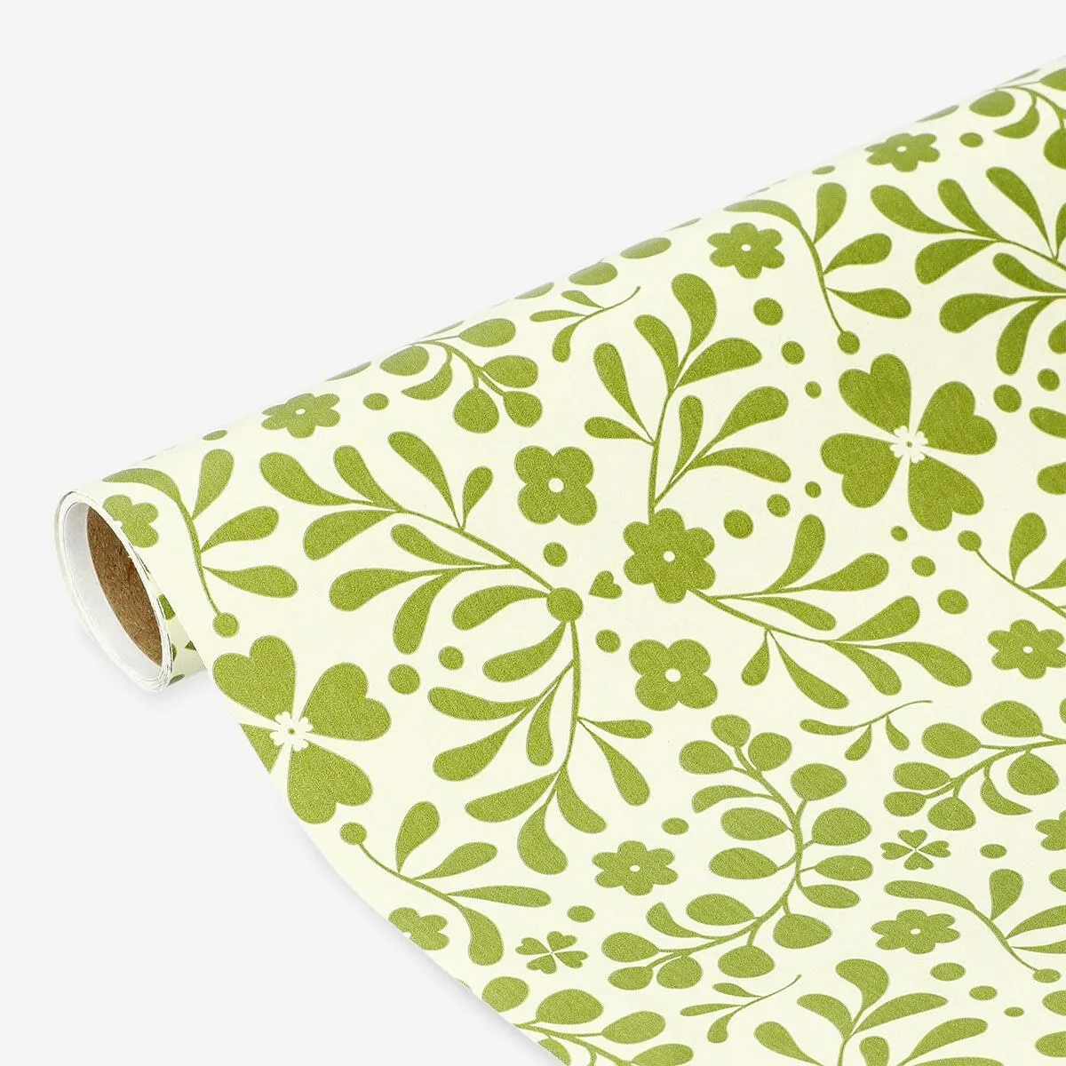 300 cm wrapping paper - Green flowers