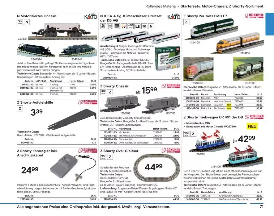 Modellbahn Katalog von 29. Oktober bis 31. Dezember 2025 - Prospekt seite 73