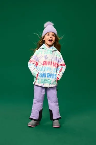 Ski jacket with hood - waterproof - patterned