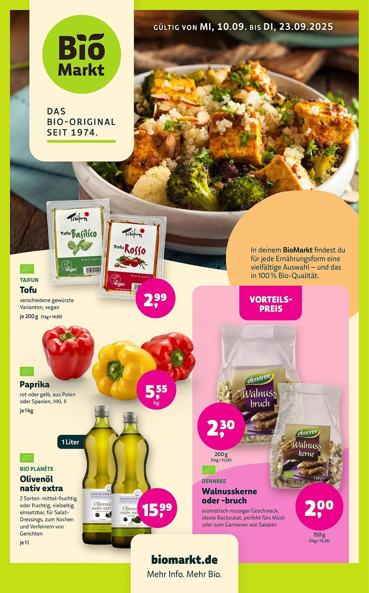 Aleco Biomarkt Prospekt von 10. September bis 23. September 2025 - Prospekt seite 1