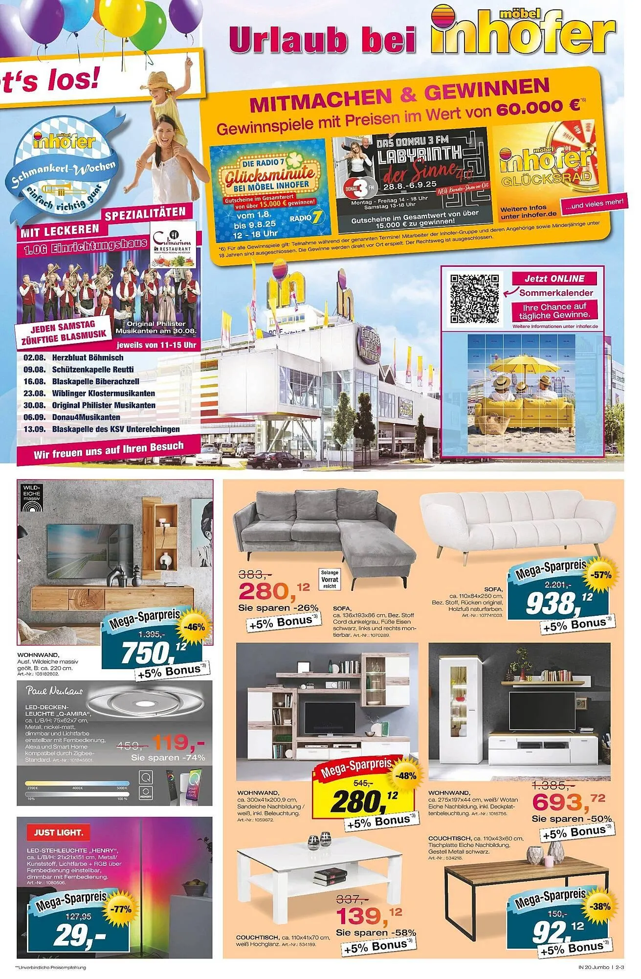 Möbel Inhofer Prospekt von 1. August bis 30. August 2025 - Prospekt seite 3
