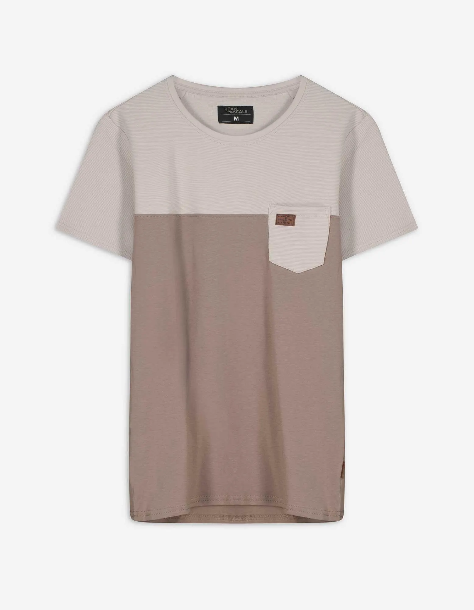 T-Shirt - Brusttasche - hellbraun