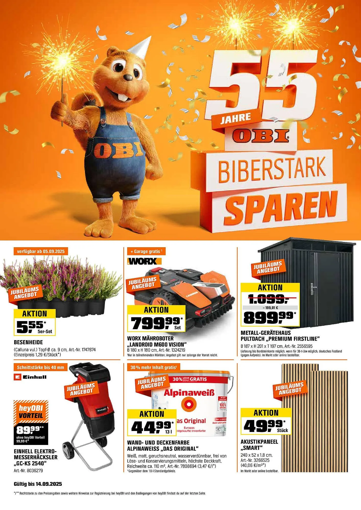 OBI Prospekt von 31. August bis 14. September 2025 - Prospekt seite 1