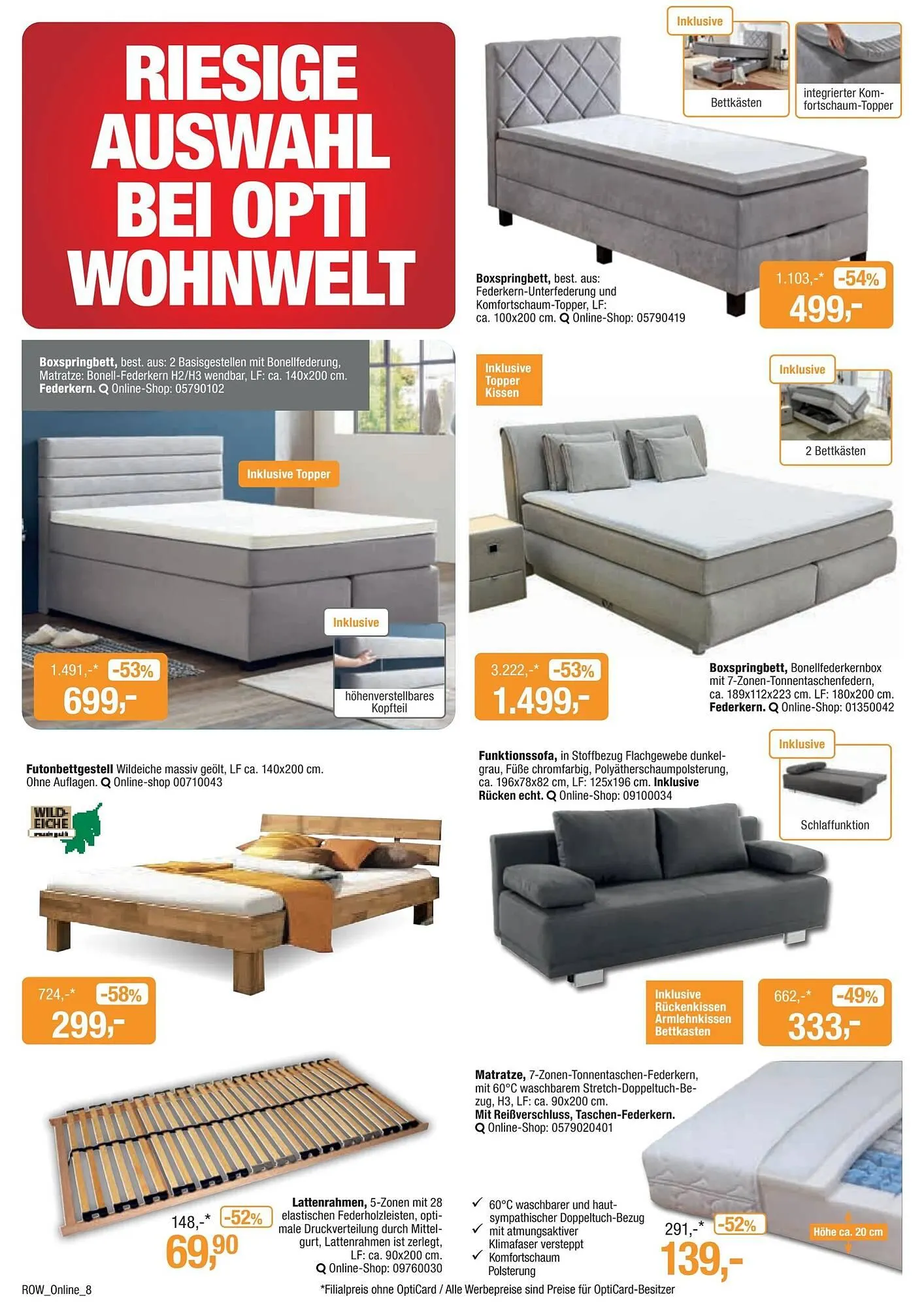 Opti Wohnwelt Prospekt von 9. Dezember bis 19. Dezember 2026 - Prospekt seite 8