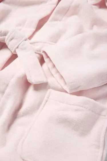 Terry cloth bathrobe with hood