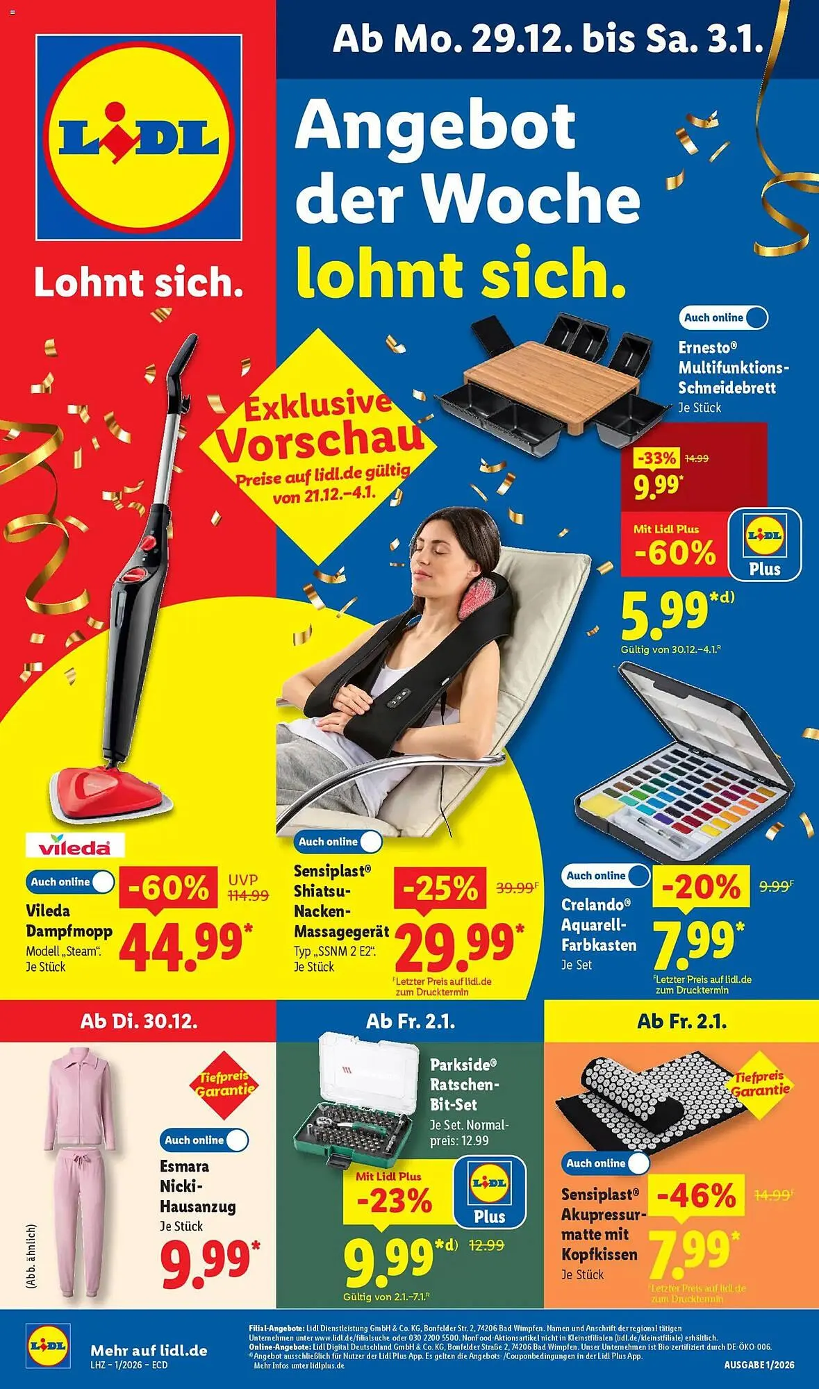 Lidl Prospekt von 29. Dezember bis 3. Januar 2026 - Prospekt seite 1
