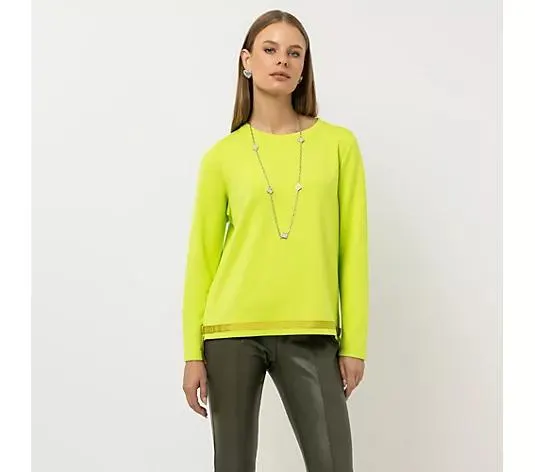 STEFFEN SCHRAUT Sweatshirt Rundhalsausschnitt Zierband am Saum leger weit