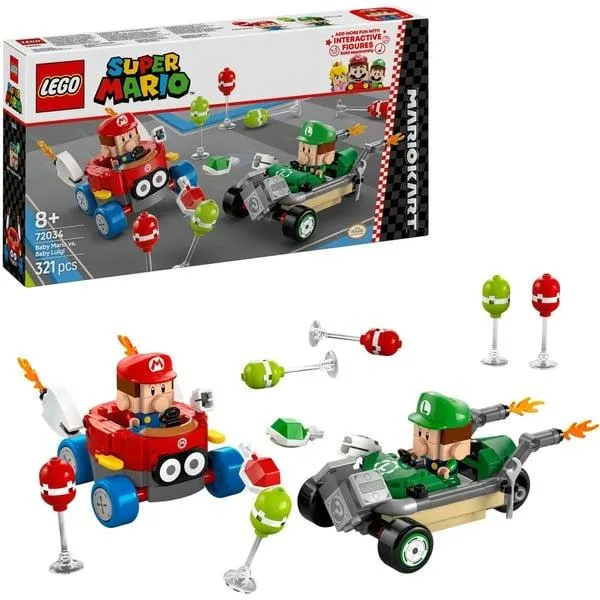 72034 Super Mario - Mario Kart: Baby Mario vs. Baby Luigi, Konstruktionsspielzeug