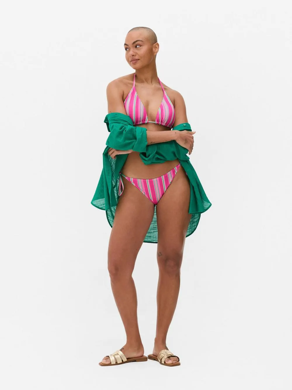 Triangel-Bikinitop mit Print