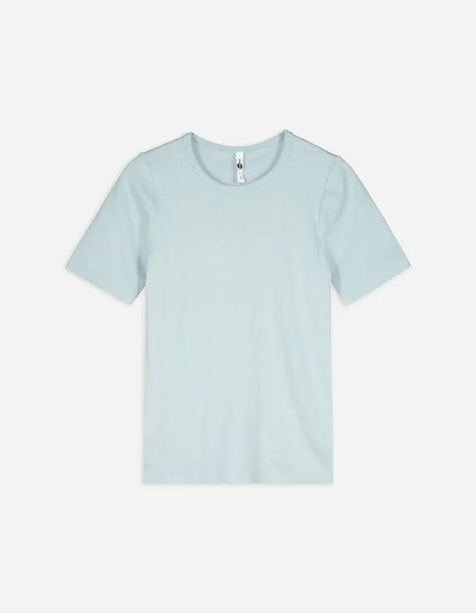 T-shirt - Geribde structuur - groen