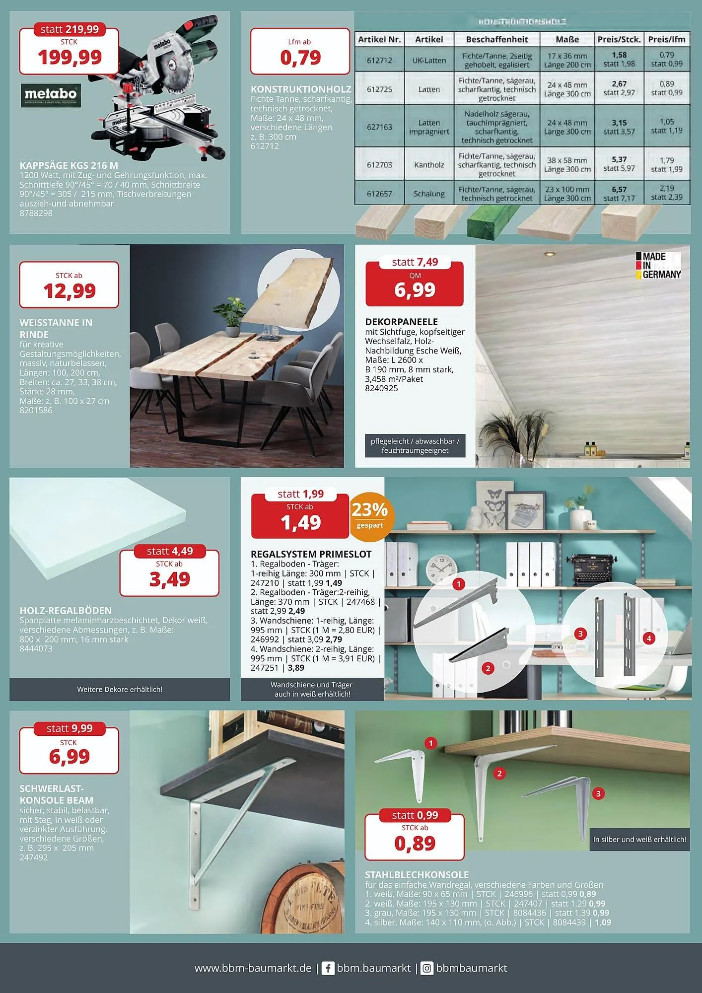 BBM Baumarkt Prospekt von 13. Januar bis 18. Januar 2025 - Prospekt seite 9