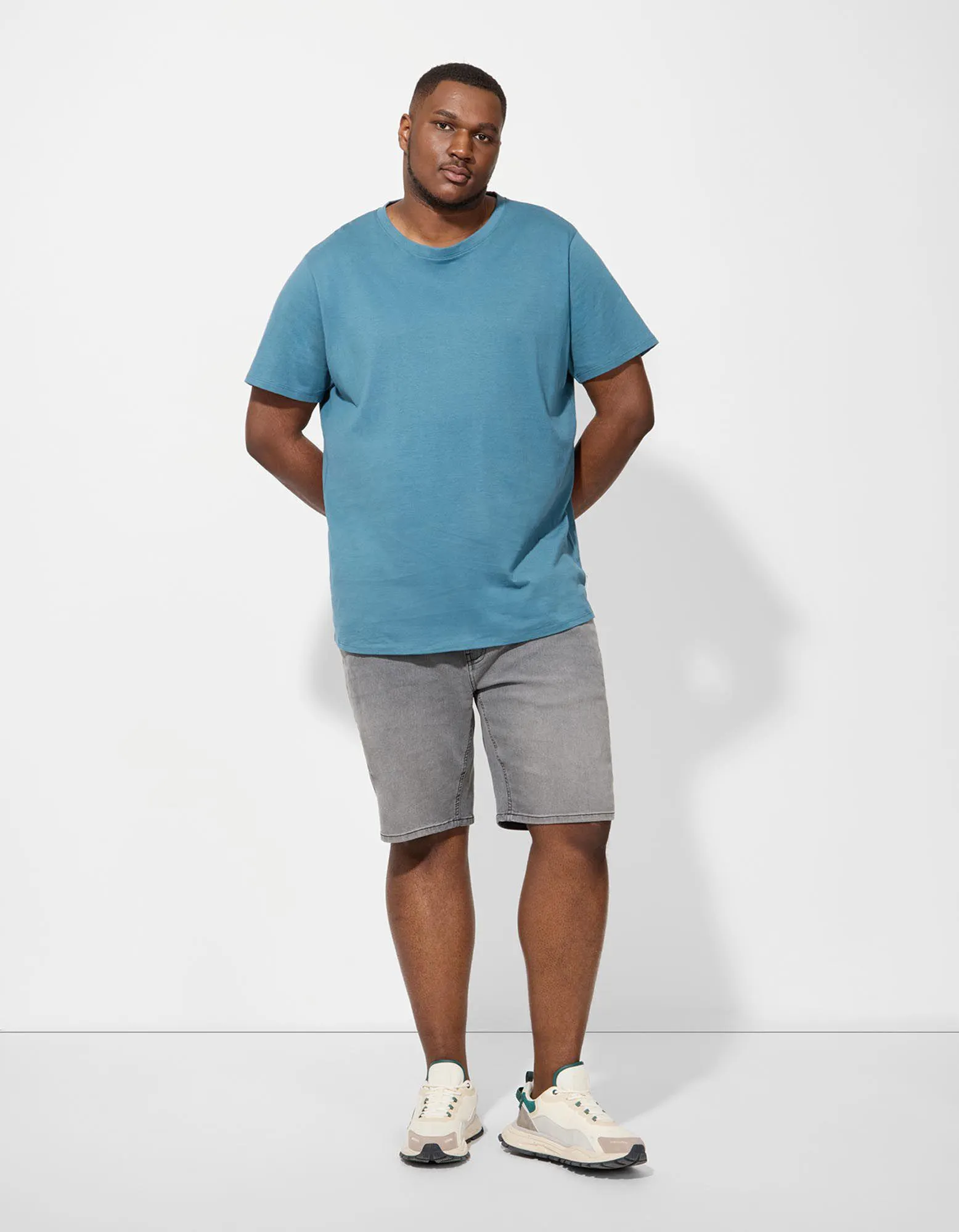 Jeansshorts - Straight Fit - grau