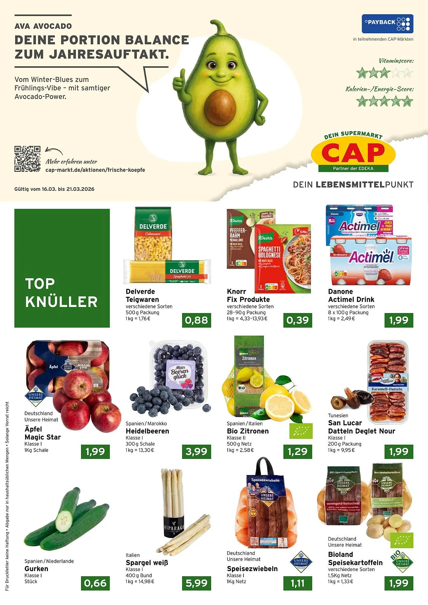 CAP Markt Prospekt von 16. März bis 21. März 2026 - Prospekt seite 1