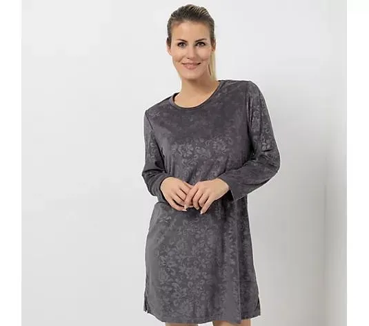 LITTLE ROSE Bigshirt, 1/1-Arm Rundhalsausschnitt Mikrofaser Nicki florale Prägung