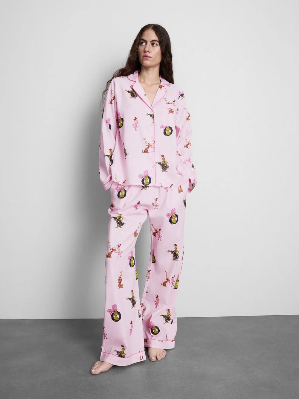 Weihnachtliches „Der Grinch“ Schlafanzughemd aus Baumwolle