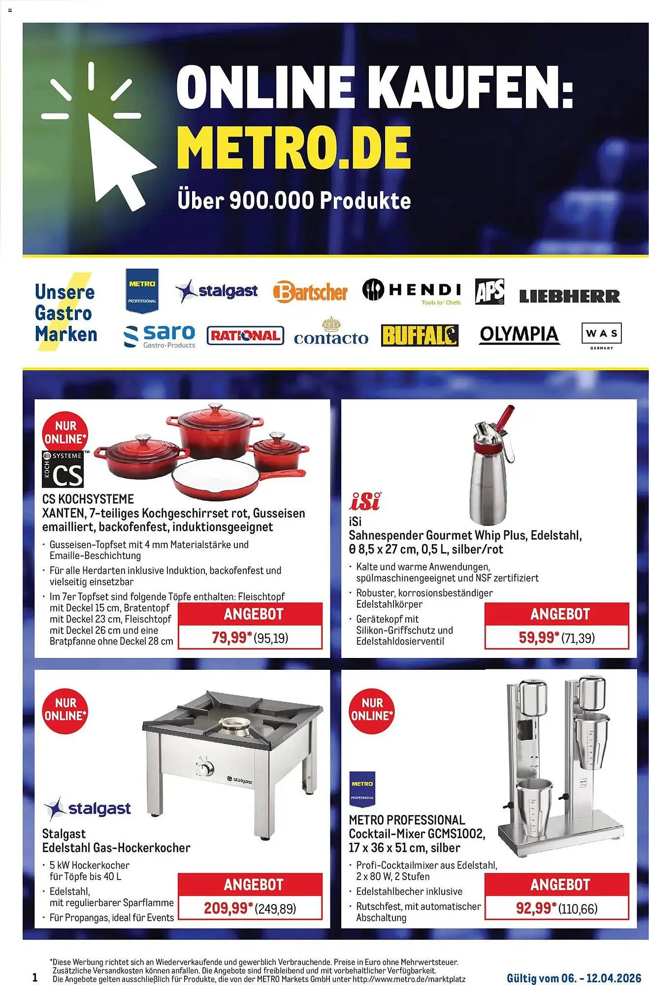 METRO Prospekt von 6. April bis 12. April 2026 - Prospekt seite 1