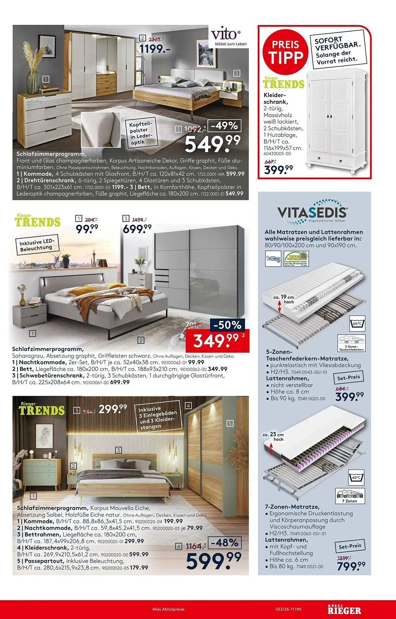 Möbel Rieger Prospekt von 26. März bis 9. April 2026 - Prospekt seite 12