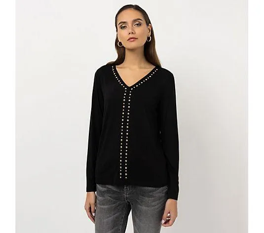 Wählen Sie Ihre Variante: STEFFEN SCHRAUT Shirt, 1/1 Arm Nietendetails mit ECOVERO Viskose figurumspielend