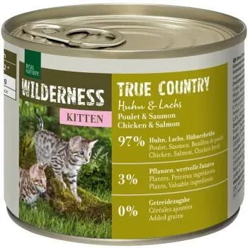 REAL NATURE WILDERNESS Kitten True Country, Huhn und Lachs 6x200 g