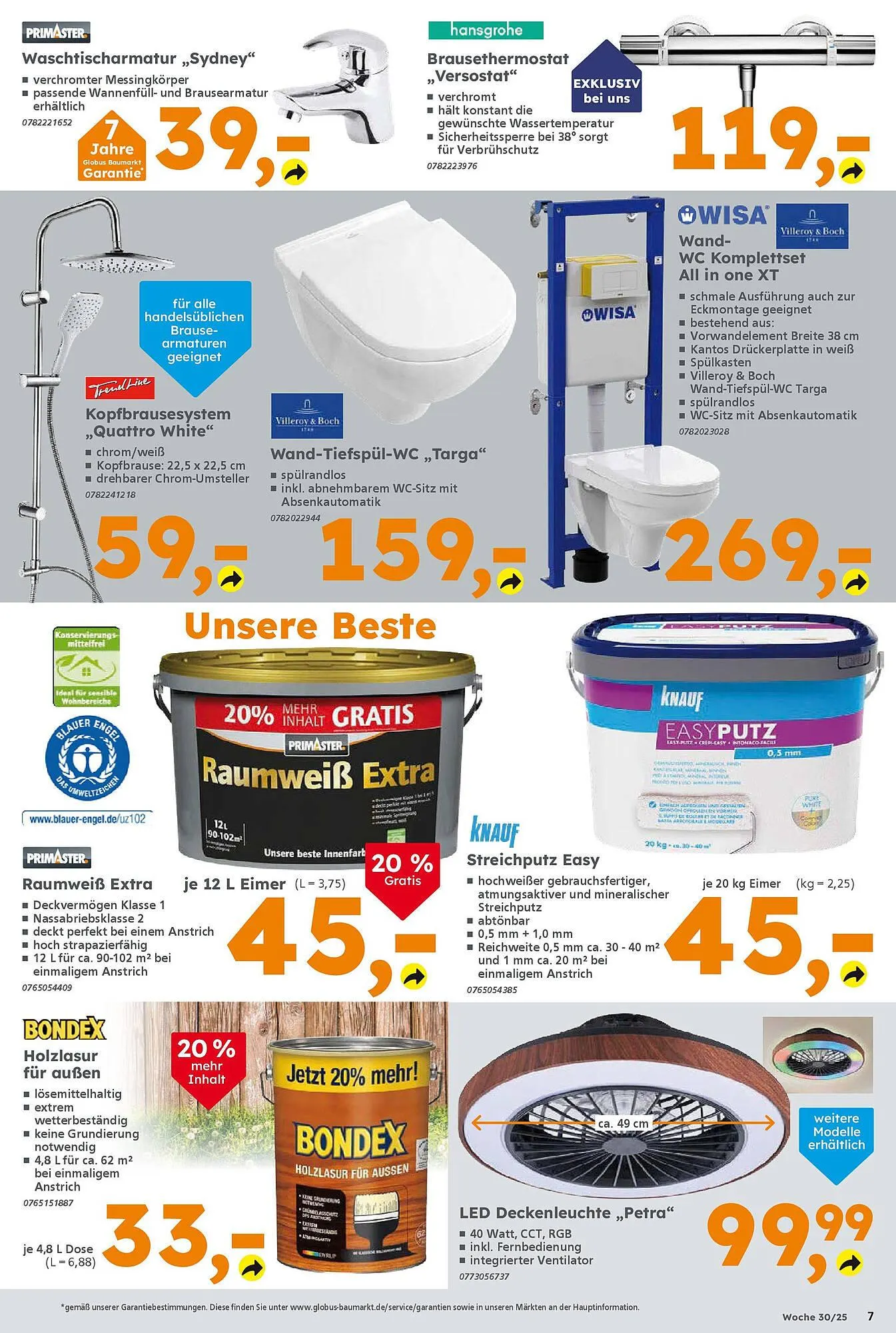 Globus Baumarkt Prospekt von 20. Juli bis 26. Juli 2025 - Prospekt seite 7