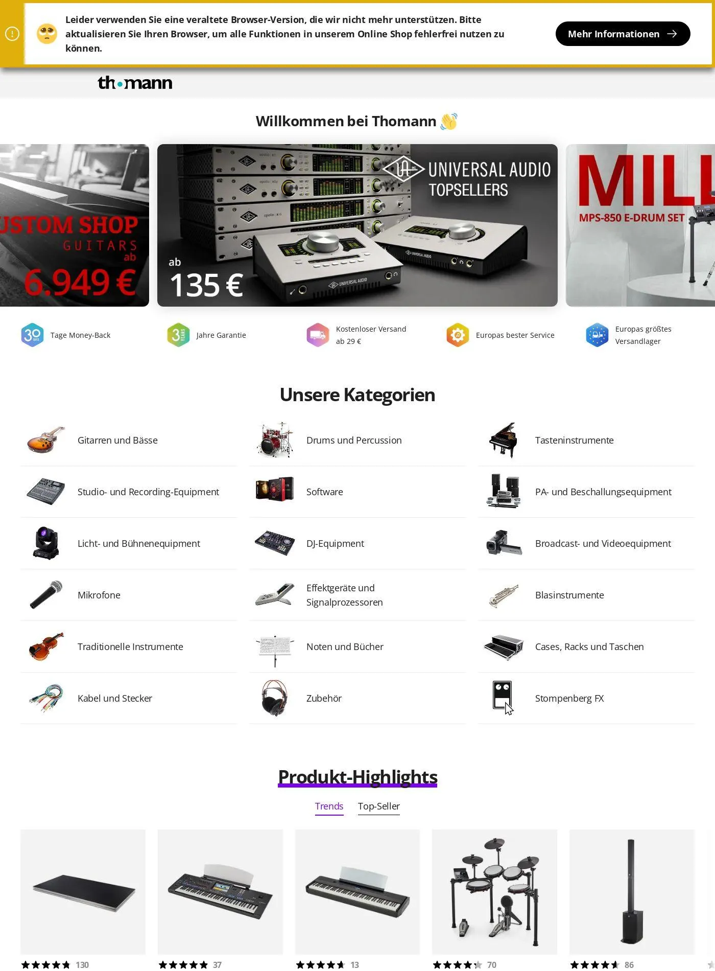 Thomann Aktueller Prospekt von 5. Mai bis 14. Mai 2025 - Prospekt seite 1