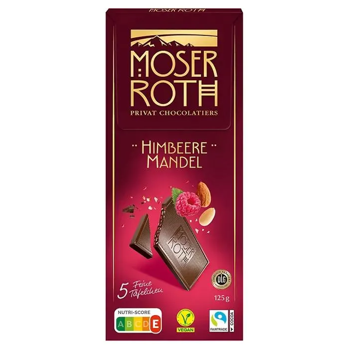 MOSER ROTH Schokolade 125 g, Himbeere-Mandel